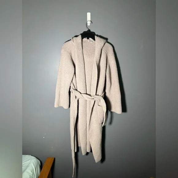 Barefoot Dreams CozyChic Ribbed Hooded Robe Mens Size 1 - Picture 2 of 6